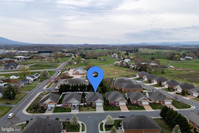 617 Redbud Ln, Woodstock, VA 22664 - bird's eye view featuring a residential view and a mountain view