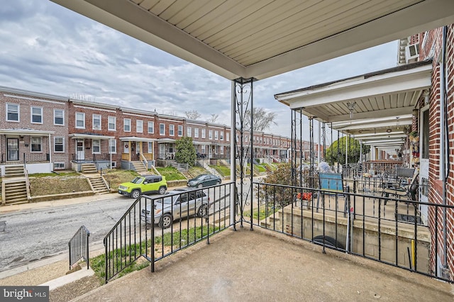balcony with a residential view