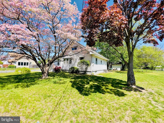 view of yard with fence