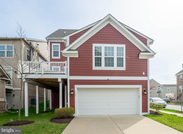 view of front of house with a garage and concrete driveway