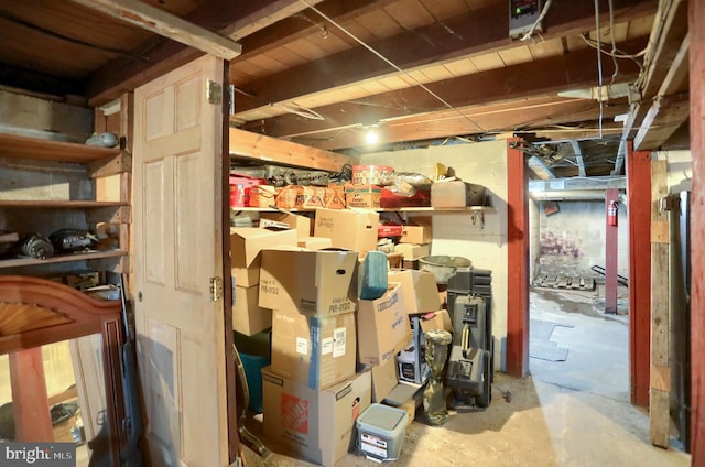view of unfinished below grade area
