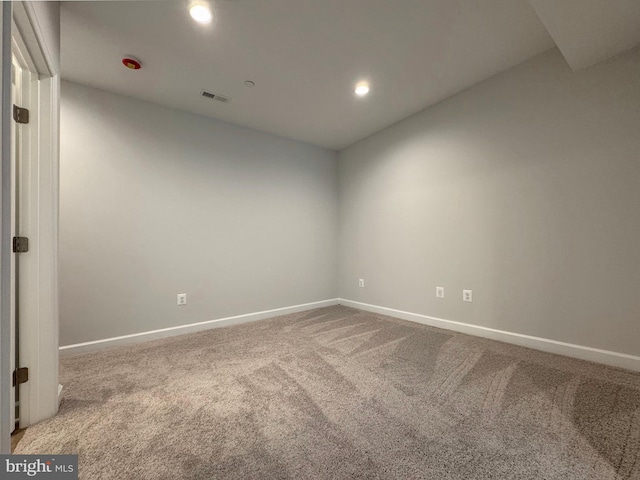 9871 La Plata Pkwy, La Plata, MD 20646 - spare room featuring baseboards, visible vents, carpet floors, and recessed lighting