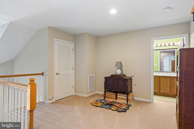 37959 Bayview Cir E, Selbyville, DE 19975 - hall with light colored carpet, baseboards, visible vents, and recessed lighting
