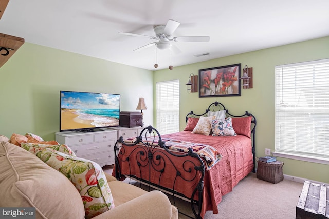 37959 Bayview Cir E, Selbyville, DE 19975 - carpeted bedroom with visible vents, baseboards, and a ceiling fan