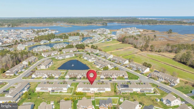 37959 Bayview Cir E, Selbyville, DE 19975 - birds eye view of property with a water view and a residential view