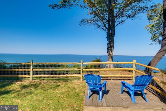 119 Bald Eagle Dr, Montross, VA 22520 - view of yard with a deck with water view and fence