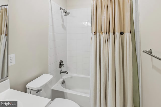 15343 Tewkesbury Pl, Upper Marlboro, MD 20774 - bathroom with shower / bath combination with curtain, toilet, and vanity