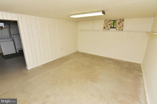 finished basement with washer / dryer
