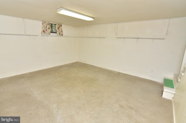 view of finished basement