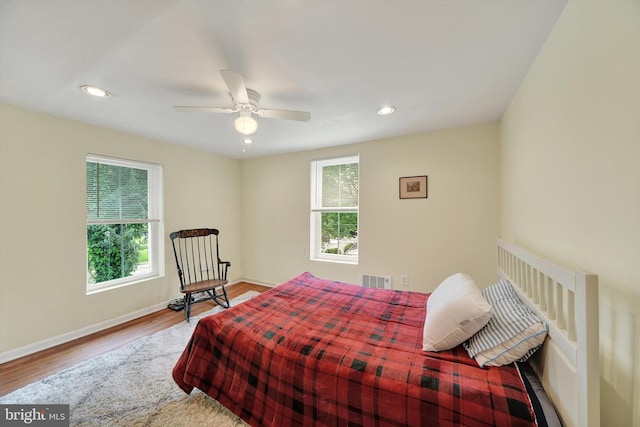 415 Schwartz Ave, Baltimore, MD 21212 - bedroom with wood finished floors, baseboards, a ceiling fan, and recessed lighting