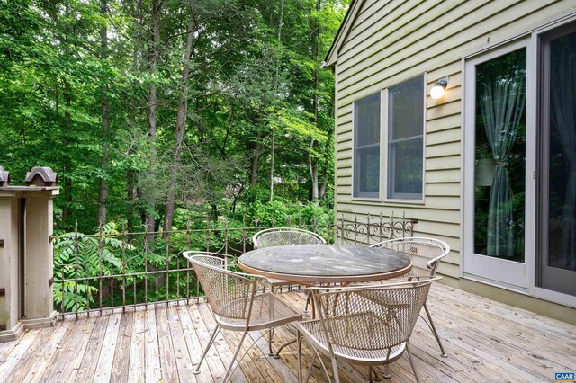 481 Stoney Creek E, Nellysford, VA 22958 - wooden deck featuring outdoor dining area