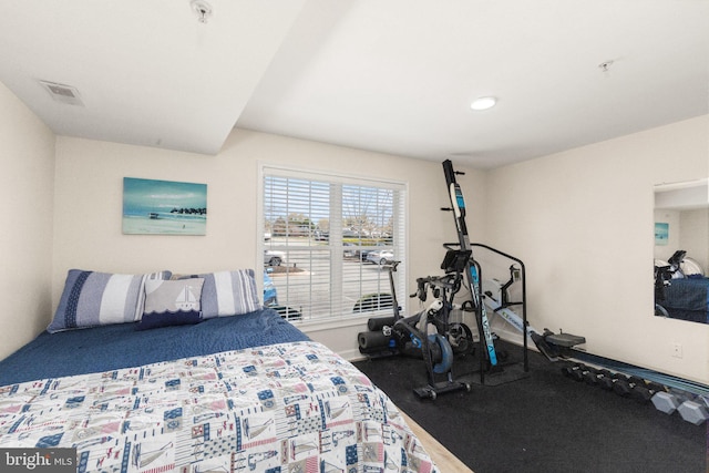bedroom with visible vents