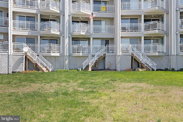 view of property featuring stairs