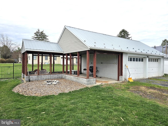 garage featuring fence