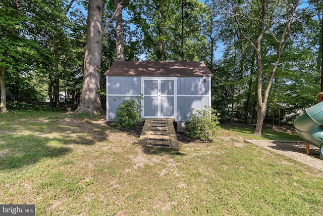 view of shed
