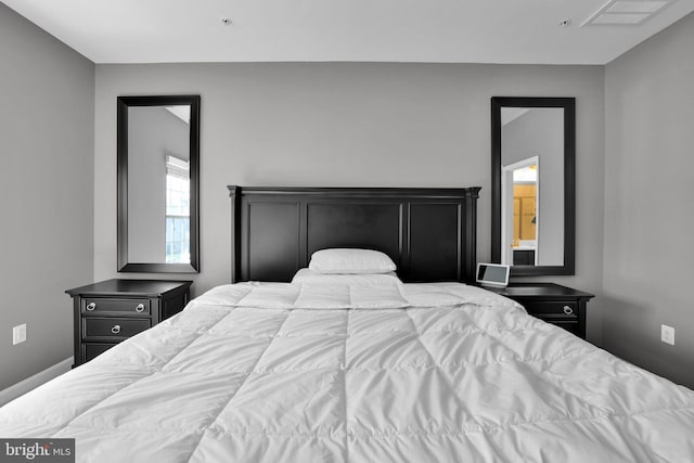 bedroom with visible vents