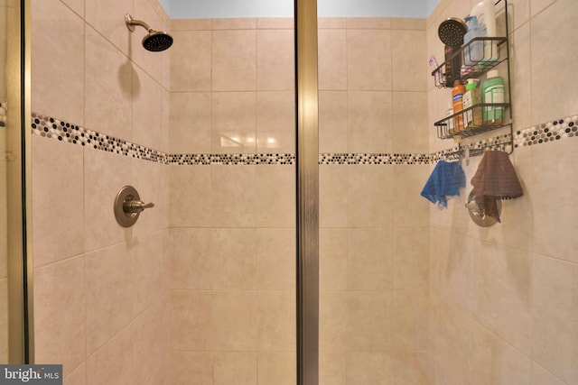 bathroom featuring a stall shower