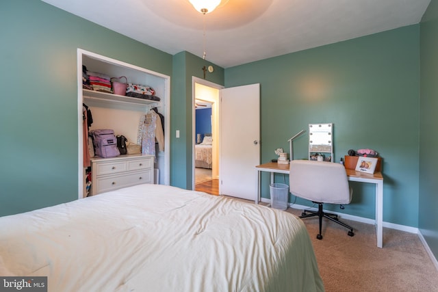 3305 Baker Ct, Altoona, PA 16602 - carpeted bedroom featuring a closet, baseboards, and a desk