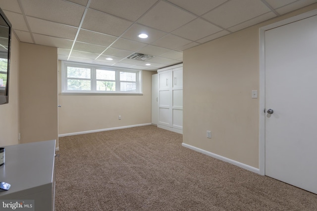 3305 Baker Ct, Altoona, PA 16602 - basement with carpet, a drop ceiling, recessed lighting, and baseboards
