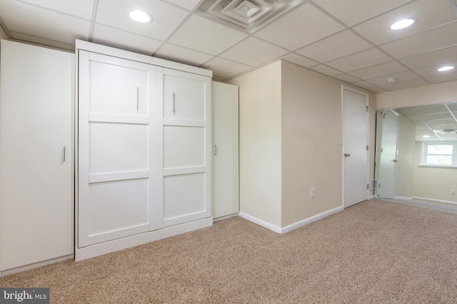 3305 Baker Ct, Altoona, PA 16602 - below grade area with carpet floors, recessed lighting, a paneled ceiling, and baseboards