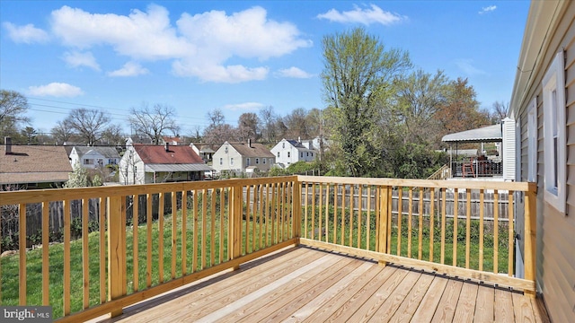 5427 Gradin Ave, Gwynn Oak, MD 21207 - wooden deck featuring a residential view and a lawn