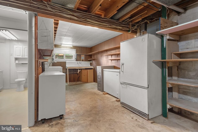 2418 Berkshire Ln, Dover, PA 17315 - unfinished below grade area featuring freestanding refrigerator and fridge