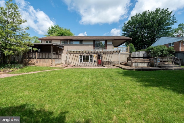 2418 Berkshire Ln, Dover, PA 17315 - rear view of house with a deck, a pergola, and a hot tub