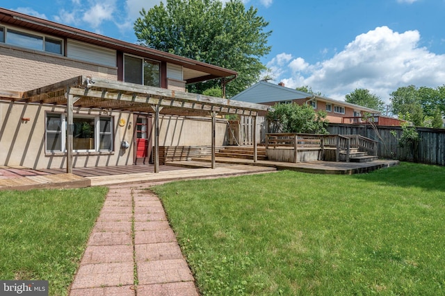 2418 Berkshire Ln, Dover, PA 17315 - rear view of house featuring a deck and a pergola