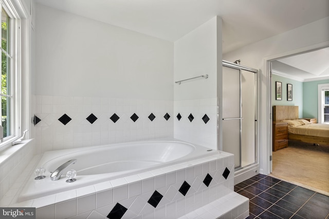 117 Graystone Farm Rd, White Hall, MD 21161 - ensuite bathroom featuring tile patterned floors, a stall shower, and a garden tub