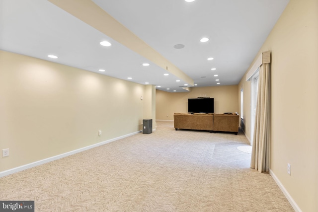 117 Graystone Farm Rd, White Hall, MD 21161 - unfurnished living room with recessed lighting, carpet, and baseboards