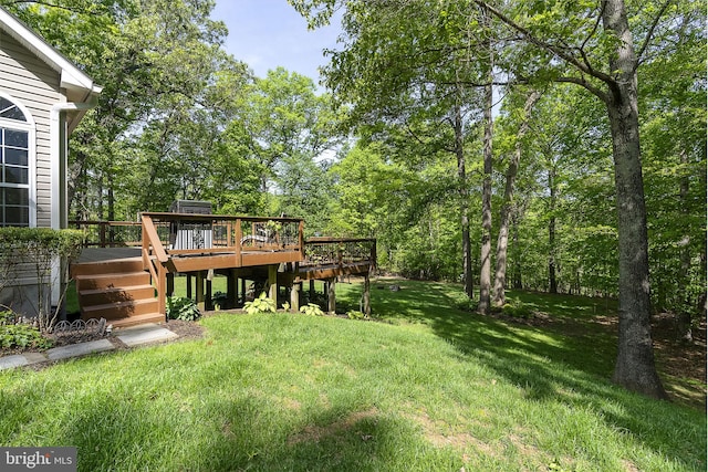 117 Graystone Farm Rd, White Hall, MD 21161 - view of green lawn featuring a wooden deck
