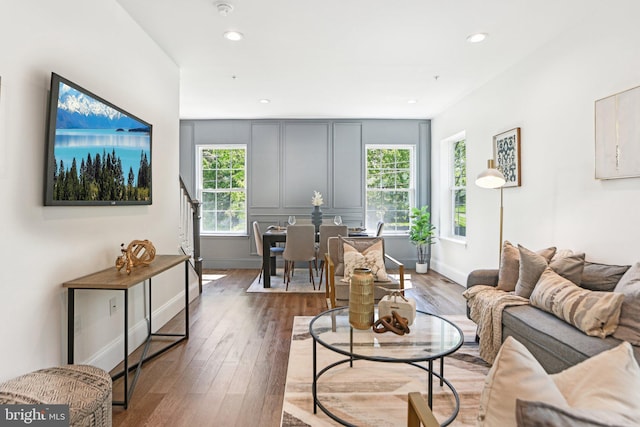 322 56th St NE, Washington, DC 20019 - living area with recessed lighting, baseboards, and wood finished floors