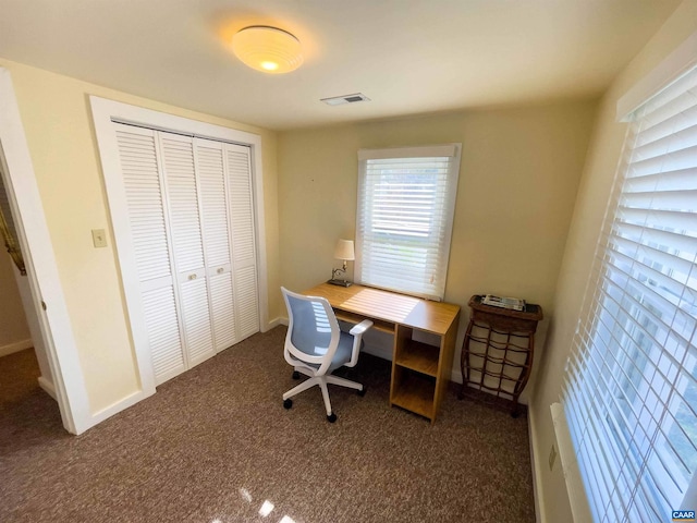 518 Meade Ave, Charlottesville, VA 22902 - office featuring baseboards, visible vents, and carpet