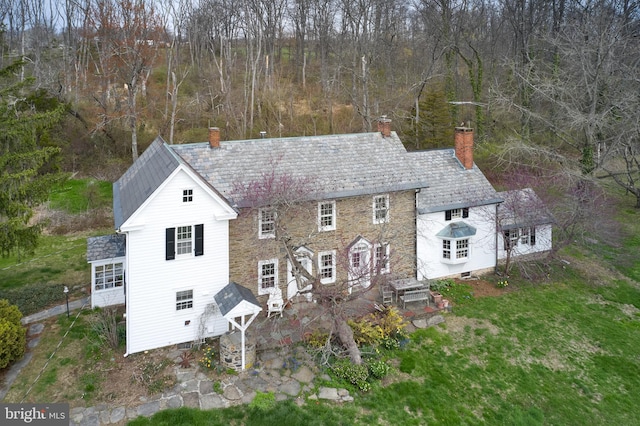 3837 Curly Hill Rd, Doylestown, PA 18902 - view of front facade with a chimney, a high end roof, and stone siding