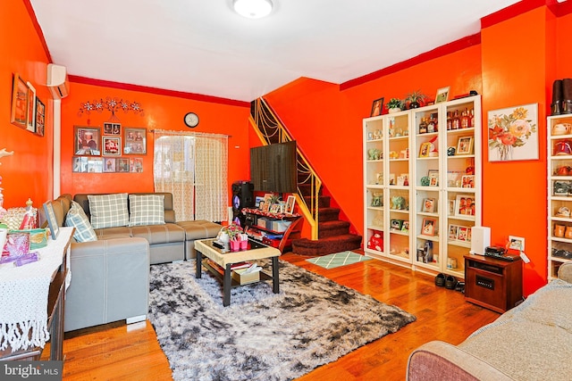 3903 N Marshall St, Philadelphia, PA 19140 - living room featuring wood finished floors and stairs