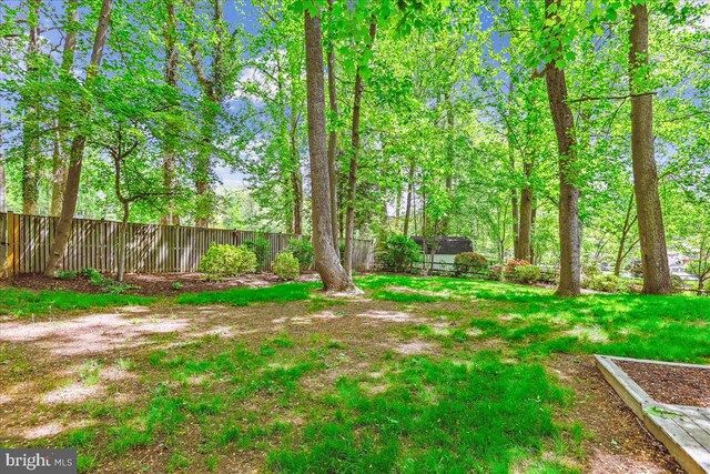 view of yard with fence