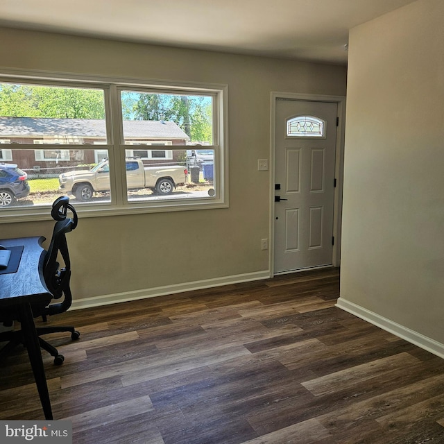 110 Harwich St, Browns Mills, NJ 08015 - entrance foyer featuring dark wood-style floors and baseboards