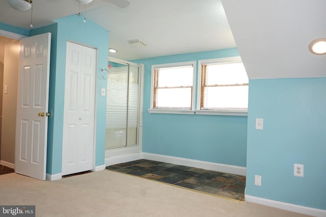 360 Haverford Ave, Wenonah, NJ 08090 - unfurnished bedroom with carpet flooring, baseboards, visible vents, and ceiling fan