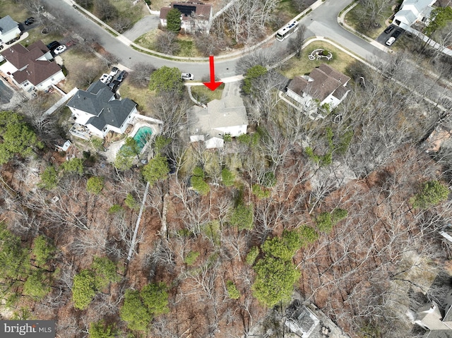 aerial view with a residential view