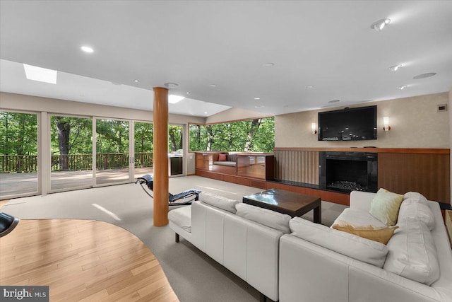 400 Highview Dr, Wayne, PA 19087 - living area with a fireplace, wood finished floors, healthy amount of natural light, and recessed lighting