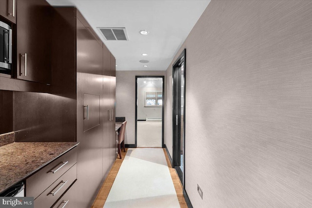 400 Highview Dr, Wayne, PA 19087 - hallway with baseboard heating and recessed lighting