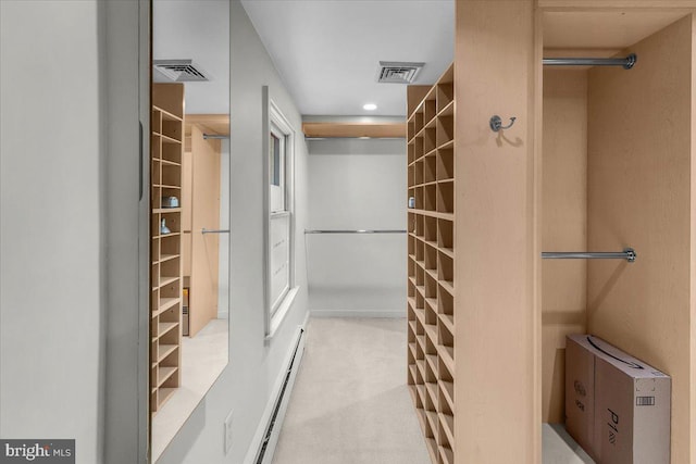 400 Highview Dr, Wayne, PA 19087 - walk in closet featuring a baseboard heating unit and carpet floors