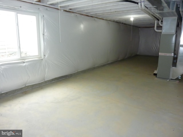 below grade area with heating unit