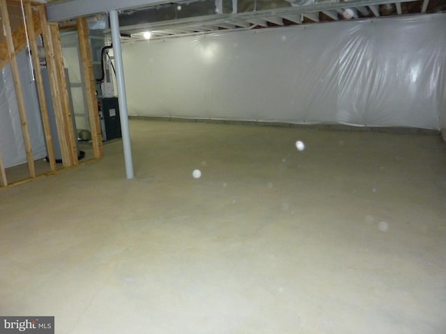 view of unfinished below grade area