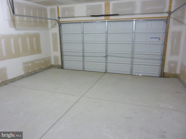 garage with baseboards