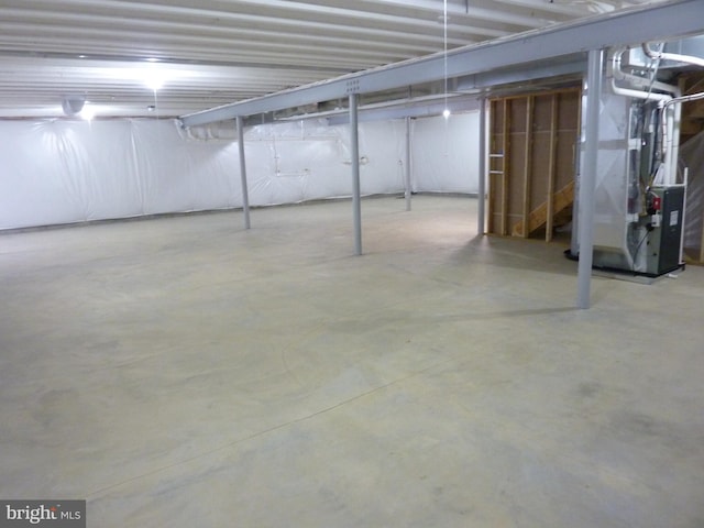 unfinished below grade area with heating unit