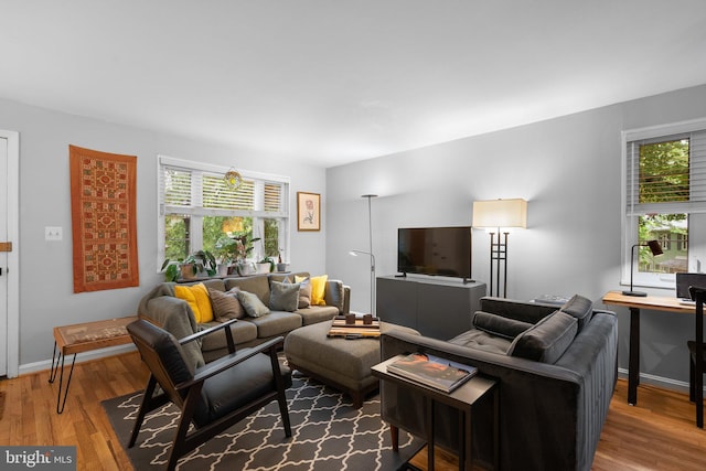 9830 Hollow Glen Pl Unit 2562, Silver Spring, MD 20910 - living room featuring plenty of natural light and wood finished floors