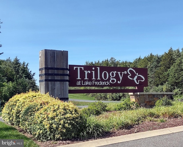 view of community sign