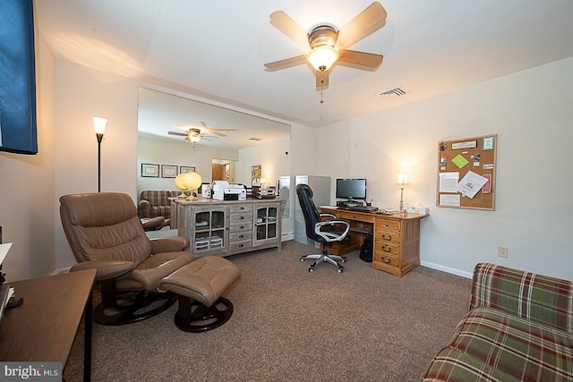 101 Andrea Rd, Cheltenham, PA 19012 - carpeted office space with ceiling fan and baseboards