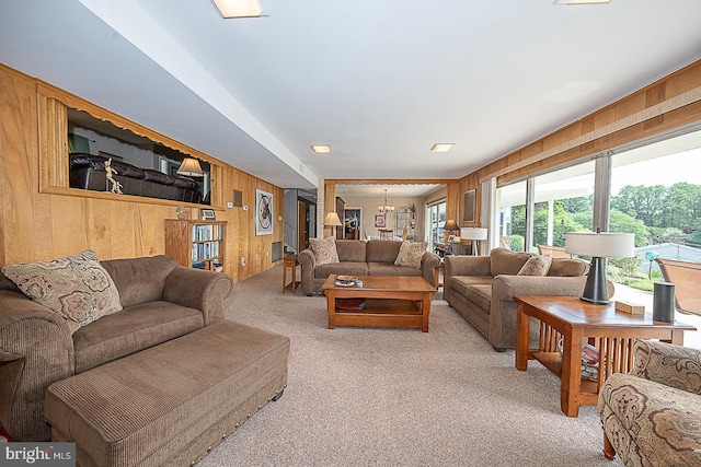 101 Andrea Rd, Cheltenham, PA 19012 - living area with light carpet and wooden walls